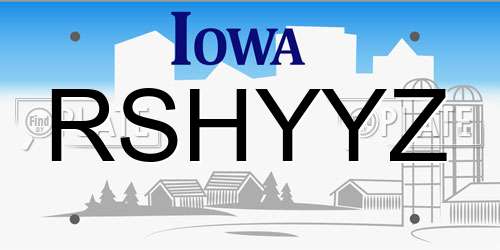 RSHYYZ Iowa License Plate