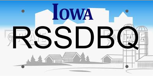 RSSDBQ Iowa License Plate