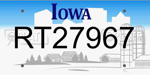 RT27967 Iowa License Plate