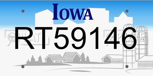 RT59146 Iowa License Plate