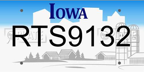 RTS9132 Iowa License Plate