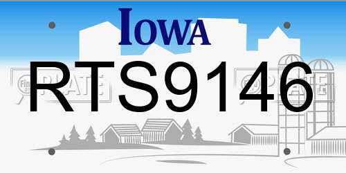 RTS9146 Iowa License Plate