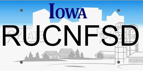 RUCNFSD Iowa License Plate