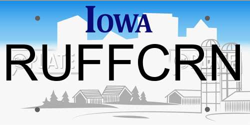 RUFFCRN Iowa License Plate