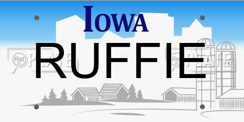 RUFFIE Iowa License Plate