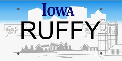 RUFFY Iowa License Plate
