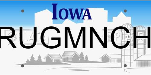 RUGMNCH Iowa License Plate