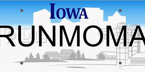 RUNMOMA Iowa License Plate