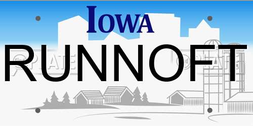 RUNNOFT Iowa License Plate