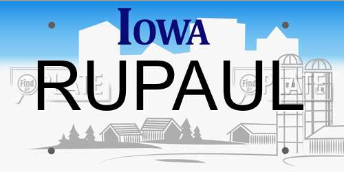 RUPAUL Iowa License Plate
