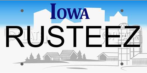 RUSTEEZ Iowa License Plate