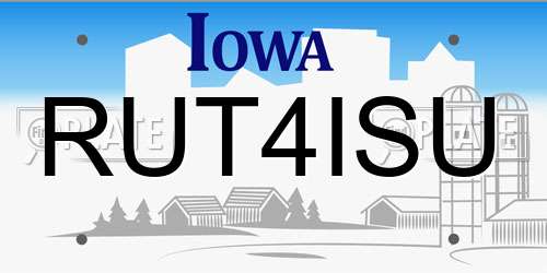 RUT4ISU Iowa License Plate