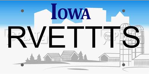 RVETTTS Iowa License Plate