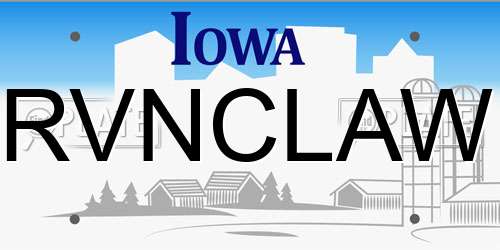 RVNCLAW Iowa License Plate