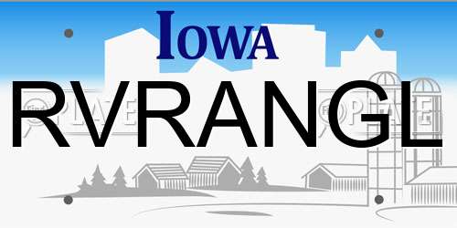 RVRANGL Iowa License Plate