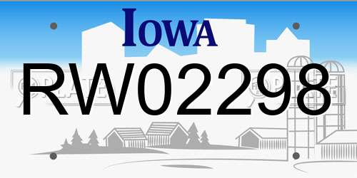 RW02298 Iowa License Plate