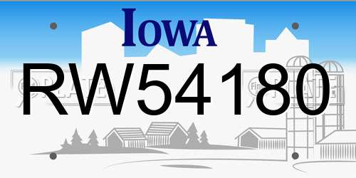 RW54180 Iowa License Plate