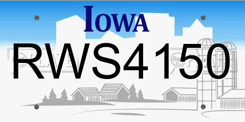 RWS4150 Iowa License Plate