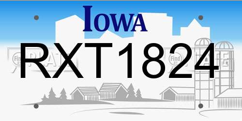 RXT1824 Iowa License Plate