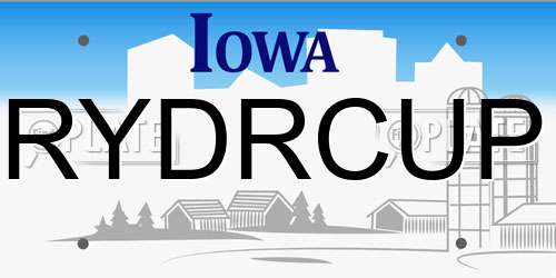 RYDRCUP Iowa License Plate