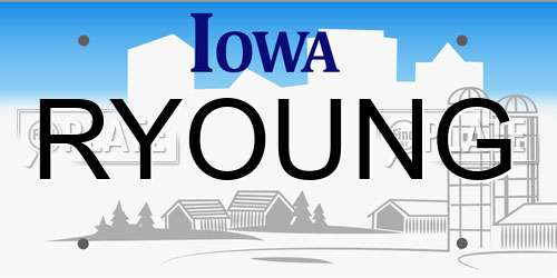RYOUNG Iowa License Plate
