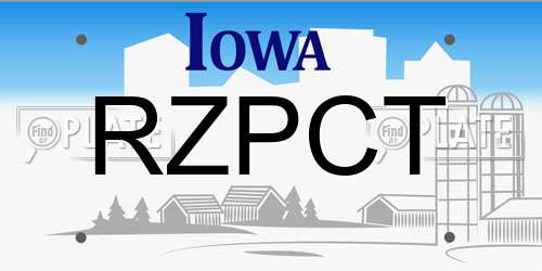 RZPCT Iowa License Plate