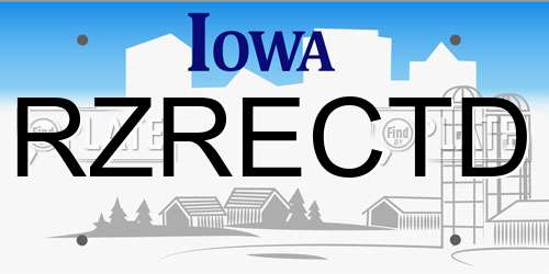 RZRECTD Iowa License Plate