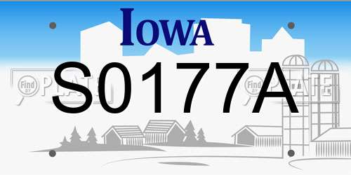 S0177A Iowa License Plate