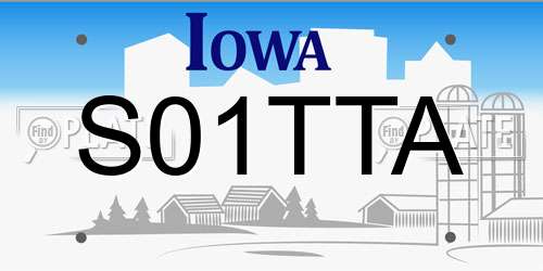 S01TTA Iowa License Plate
