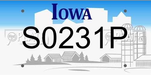 S0231P Iowa License Plate