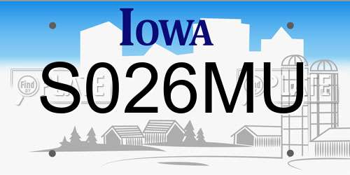 S026MU Iowa License Plate