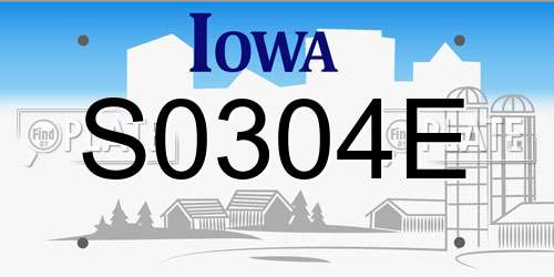 S0304E Iowa License Plate