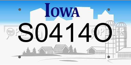 S0414O Iowa License Plate
