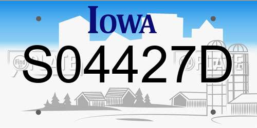 S04427D Iowa License Plate
