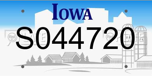 S044720 Iowa License Plate