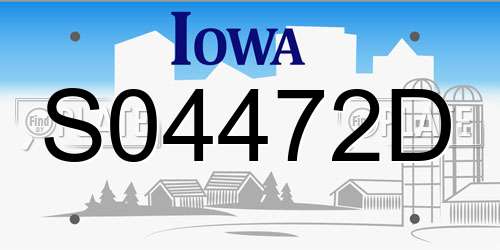 S04472D Iowa License Plate