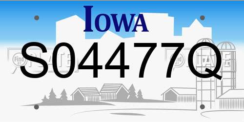 S04477Q Iowa License Plate