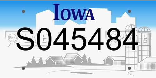 S045484 Iowa License Plate