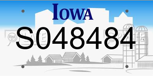 S048484 Iowa License Plate