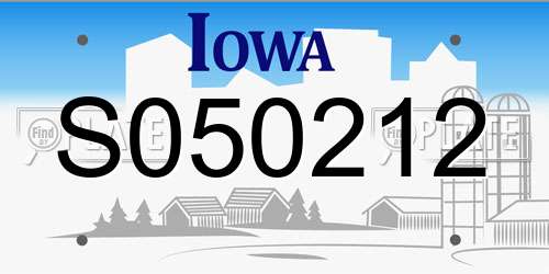 S050212 Iowa License Plate
