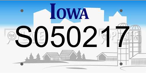 S050217 Iowa License Plate