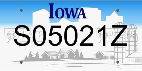 S05021Z Iowa License Plate