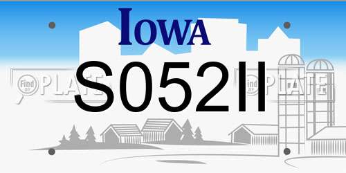 S052II Iowa License Plate