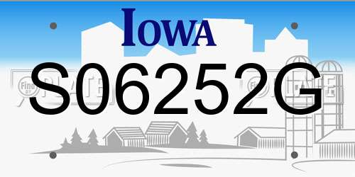S06252G Iowa License Plate