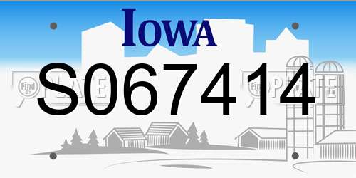 S067414 Iowa License Plate