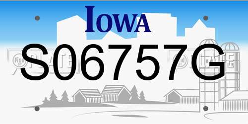 S06757G Iowa License Plate
