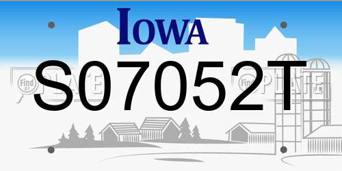 S07052T Iowa License Plate