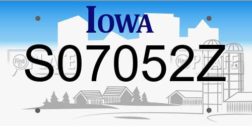 S07052Z Iowa License Plate