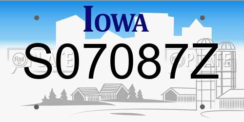 S07087Z Iowa License Plate