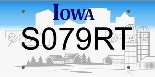 S079RT Iowa License Plate